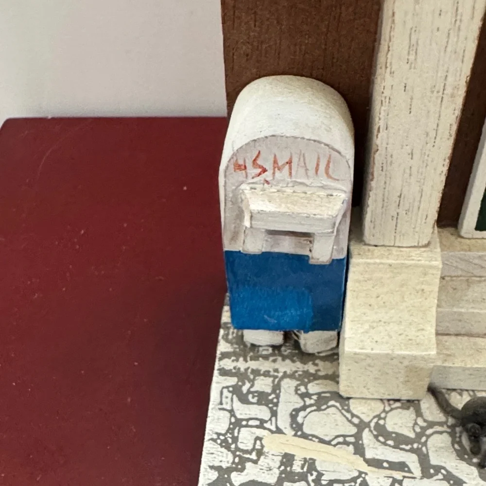 Vintage handmade Charming Wooden Post Office and Cafe Model - Picture 9 of 11